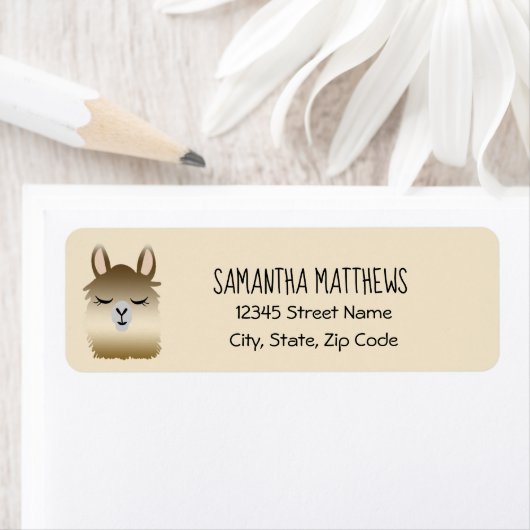 Cute Llama Animal Return Label (Insitu)