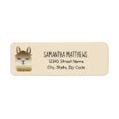 Cute Llama Animal Return Label (Voorkant)
