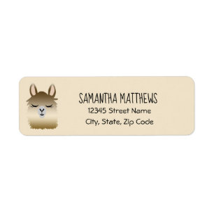 Cute Llama Animal Return Label