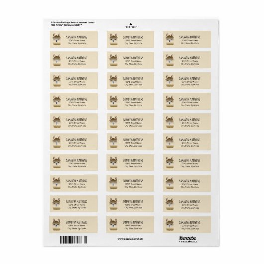Cute Llama Animal Return Label (Full Sheet)
