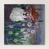 .Cute Llama Art met bril. en kunst Legpuzzel (Horizontaal)