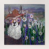 .Cute Llama Art met bril. en kunst Legpuzzel (Verticaal)