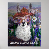 .Cute Llama Art met bril. en kunst Poster (Voorkant)