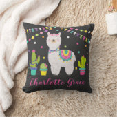 Cute Llama Baby Girl Fiesta Alpaca Nursery Kussen (Deken)