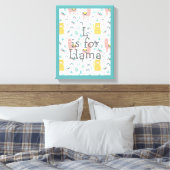 Cute Llama Baby Nursery Decor Canvas Afdruk (Insitu (Slaapkamer))