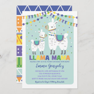 Cute Llama Baby shower Alpaca Baby Llama Mama Kaart