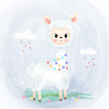 Cute Llama Baby shower Cake Topper