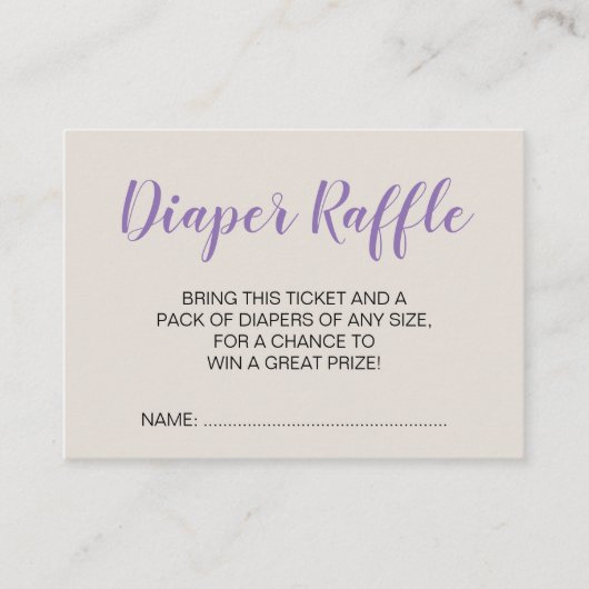 Cute Llama Baby shower Diaper Raffle Ticket Kaarte (Voorkant)