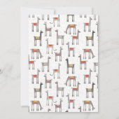 Cute Llama Baby shower Invitation Kaart (Achterkant)