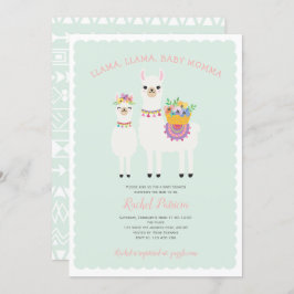 Cute, Llama baby shower Kaart