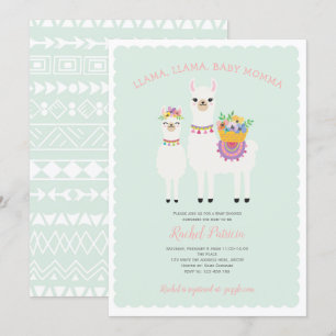 Cute, Llama baby shower Kaart