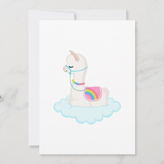 Cute Llama-Baby shower per post Kaart (Achterkant)