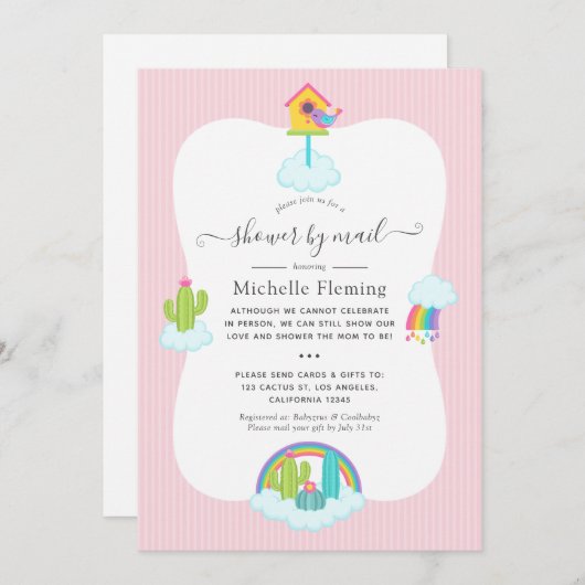 Cute Llama-Baby shower per post Kaart (Voorkant / Achterkant)