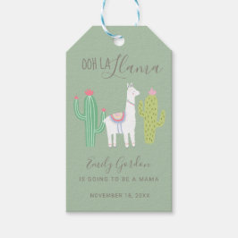 Cute Llama Baby shower Succulents boy green Cadeaulabel