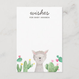 Cute Llama Baby Shower Wishes | Alpaca Activity Informatiekaartje