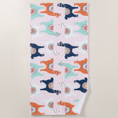 Cute Llama Beach Towel Strandlaken (Voorkant)