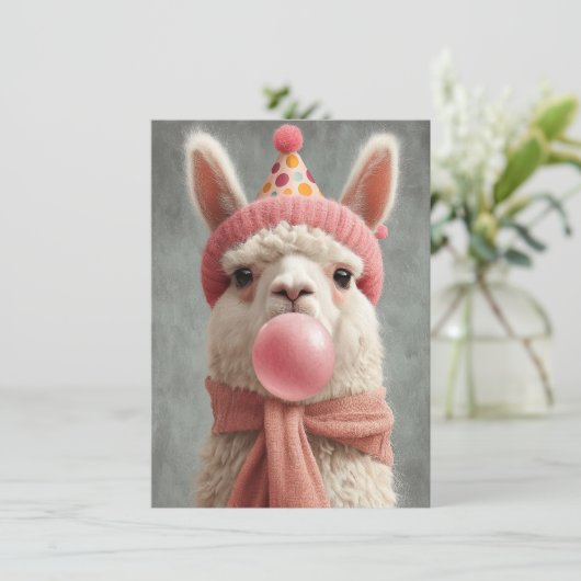 Cute Llama Birthday Card (Staand voorkant)