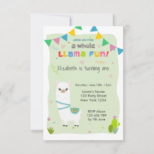 Cute Llama Birthday Kaart