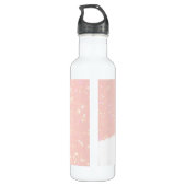 Cute Llama Blush Pink Floral Sparkle Stars Waterfles (Achterkant)