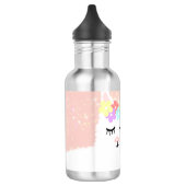 Cute Llama Blush Pink Floral Sparkle Stars Waterfles (Links)