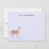 Cute Llama Boho Hand-Painted Personalized Farm Notitiekaartje (Voorkant)