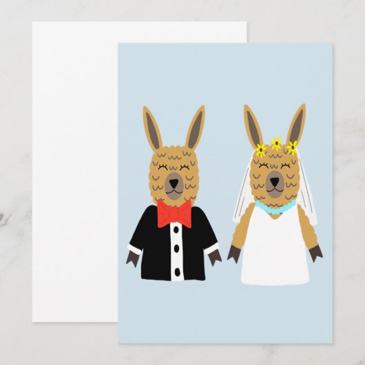 Cute Llama Bride en Groom (Voorkant / Achterkant)
