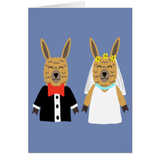 Cute Llama Bride en Groom