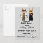 Cute Llama Bride en Groom Vrijgezellenfeest Uitnodiging Briefkaart (Voorkant / Achterkant)