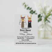 Cute Llama Bride en Groom Vrijgezellenfeest Uitnodiging Briefkaart (Staand voorkant)
