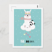 Cute llama briefkaart (Voorkant / Achterkant)