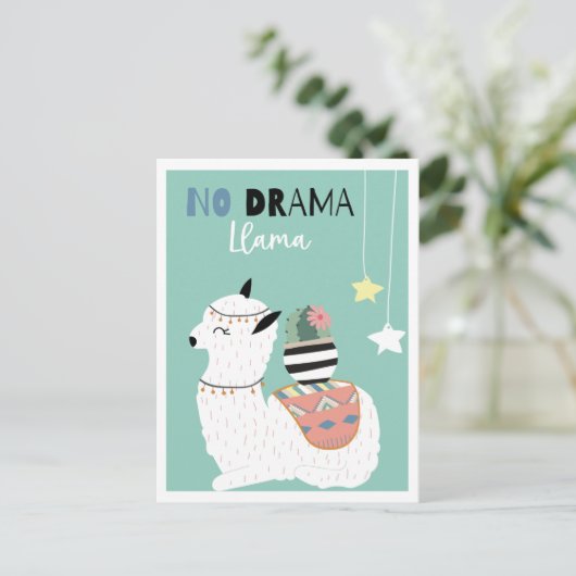 Cute llama briefkaart (Staand voorkant)