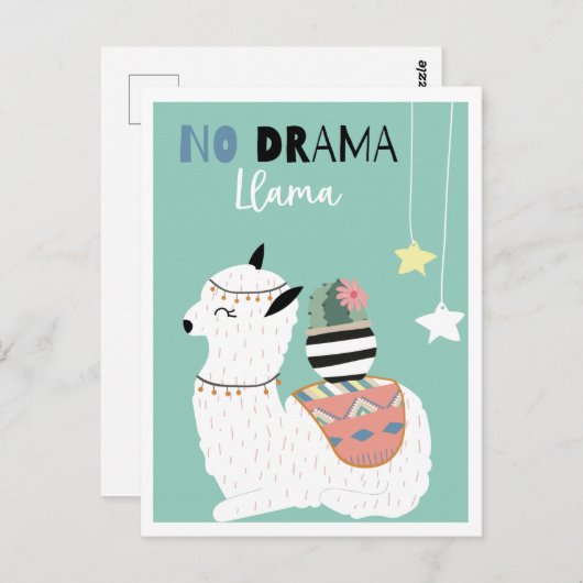 Cute llama briefkaart (Voorkant / Achterkant)