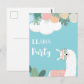 Cute llama briefkaart (Voorkant / Achterkant)
