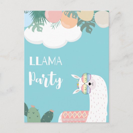 Cute llama briefkaart (Voorkant)