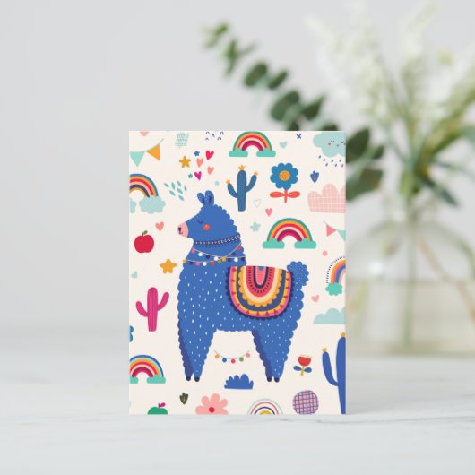 Cute llama briefkaart (Staand voorkant)