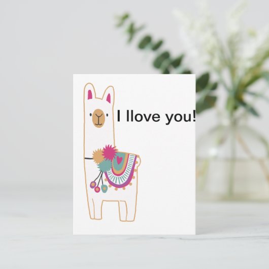 Cute llama briefkaart (Staand voorkant)