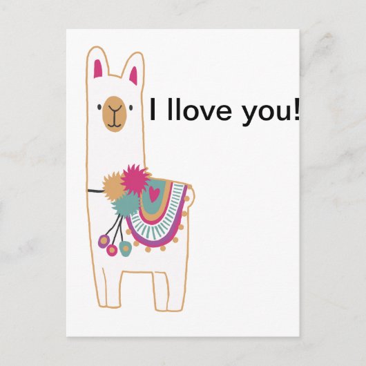 Cute llama briefkaart (Voorkant)