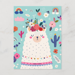 Cute llama briefkaart