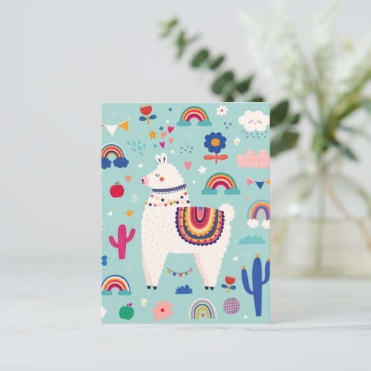 Cute llama briefkaart (Staand voorkant)