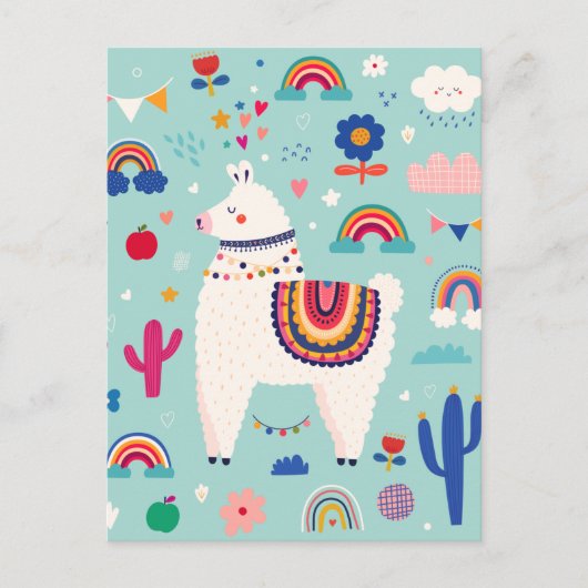 Cute llama briefkaart (Voorkant)