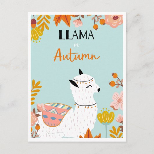 Cute llama briefkaart (Voorkant)