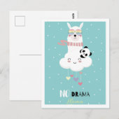 Cute llama briefkaart (Voorkant / Achterkant)
