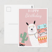 Cute llama briefkaart (Voorkant / Achterkant)