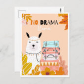 Cute llama briefkaart (Voorkant / Achterkant)