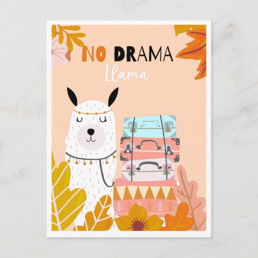 Cute llama briefkaart (Voorkant)