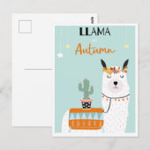 Cute llama briefkaart (Voorkant / Achterkant)