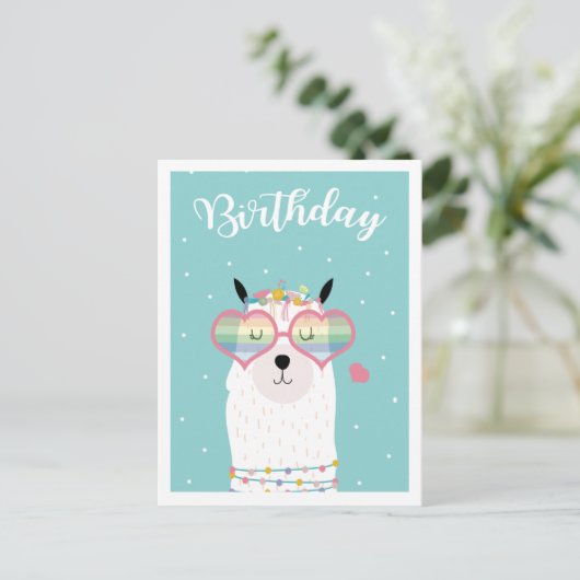Cute llama briefkaart (Staand voorkant)