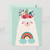 Cute llama briefkaart (Voorkant / Achterkant)