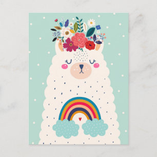 Cute llama briefkaart