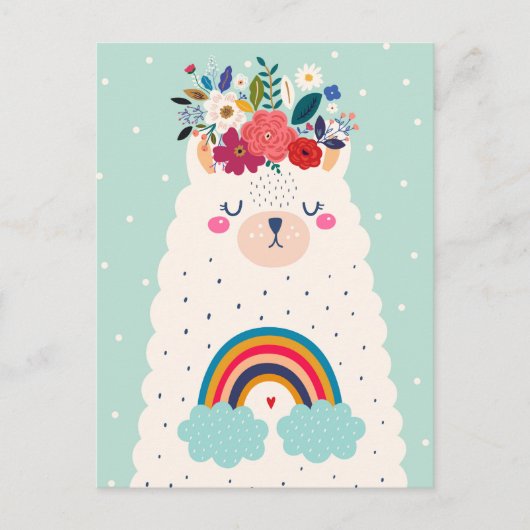 Cute llama briefkaart (Voorkant)